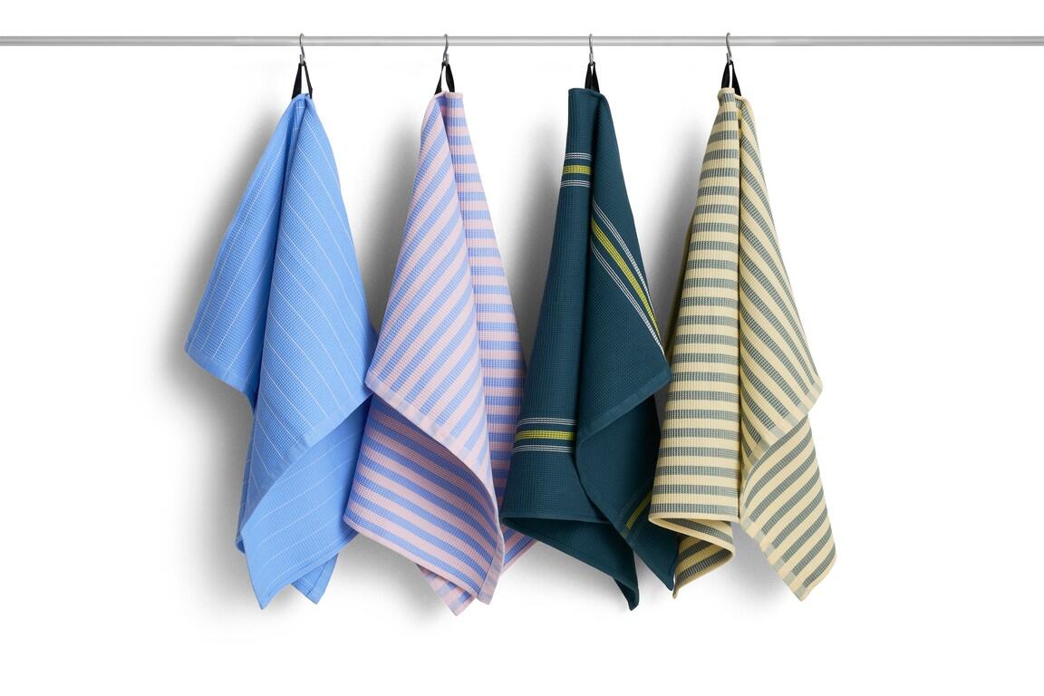 Canteen viskestykke – Sky Blue/Light Pink Block Stripe